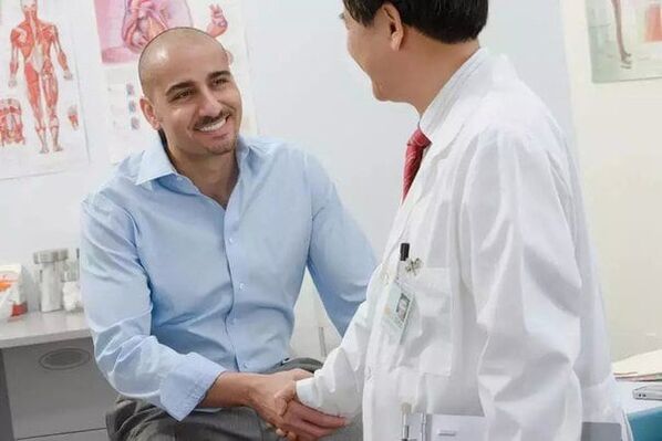 the patient thanks the doctor for the penis enlargement operation