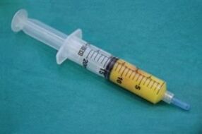 Syringe with adipose tissue for penis enlargement