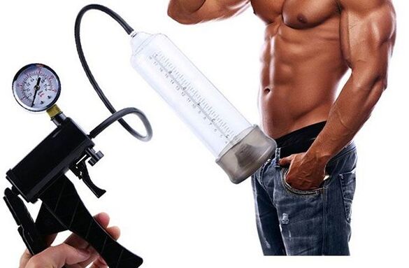 The vacuum pump helps to enlarge the penis temporarily